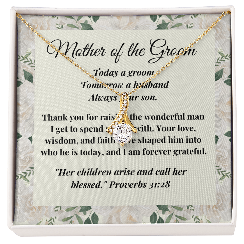Mother of the Groom Gift - Alluring Beauty Necklace - Christian Wedding Gift with Message Card