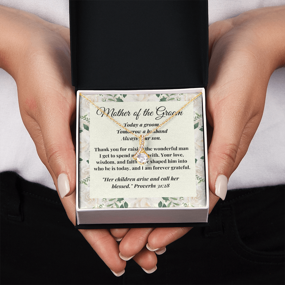 Mother of the Groom Gift - Alluring Beauty Necklace - Christian Wedding Gift with Message Card