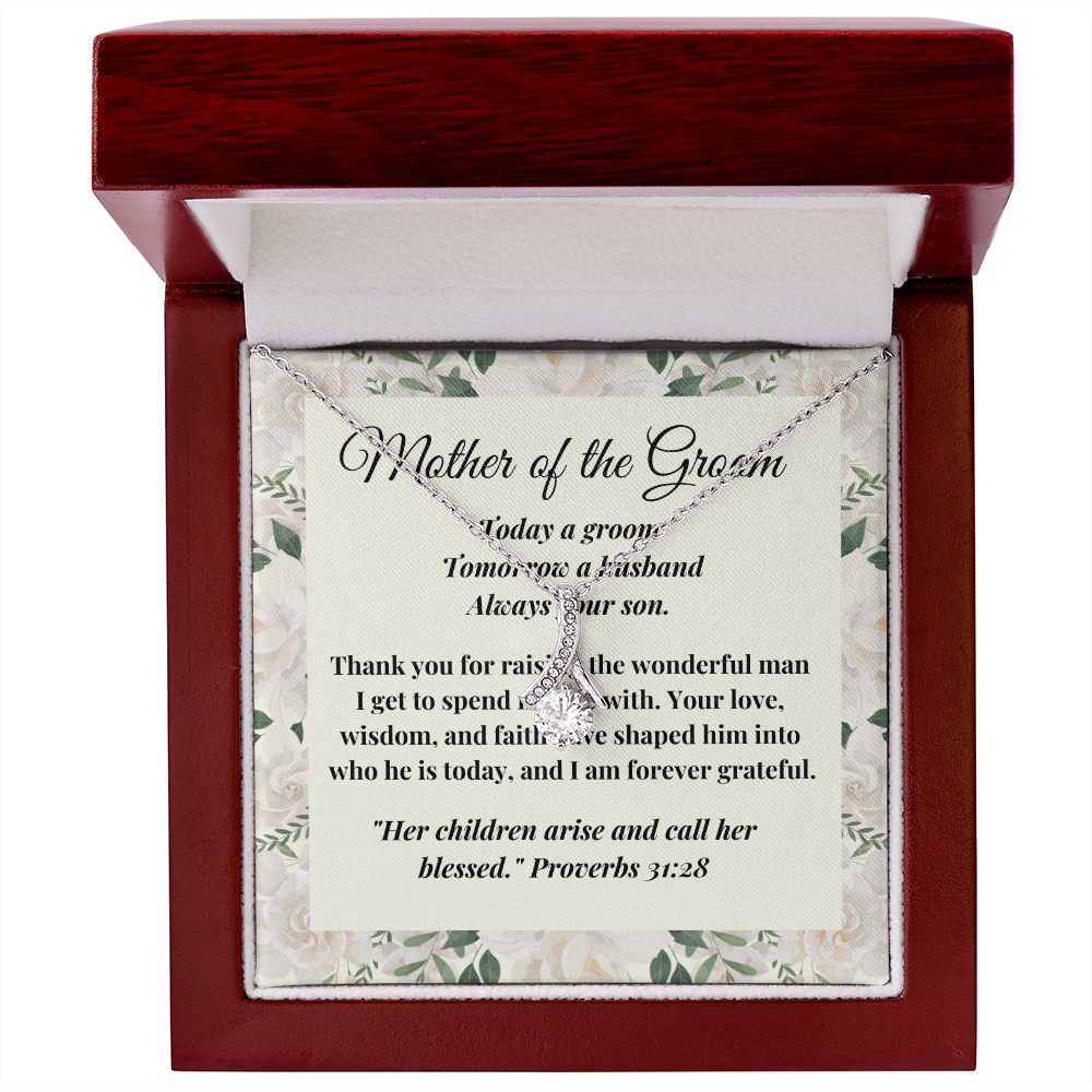 Mother of the Groom Gift - Alluring Beauty Necklace - Christian Wedding Gift with Message Card