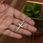 Stainless Steel Cross Necklace for Women – Faith-Inspired Christian Gift with Encouraging Message Card