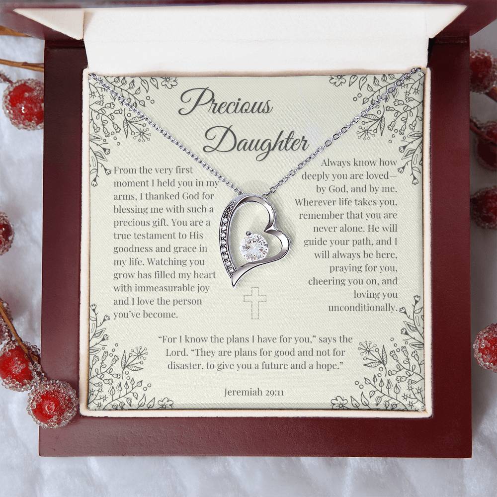 Eternal Heart Necklace – Meaningful Christian Jewelry Gift for Daughter from Mom or Dad | Faith-Inspired Keepsake for Girls, Ideal for Birthdays, Graduation and Special Occasions