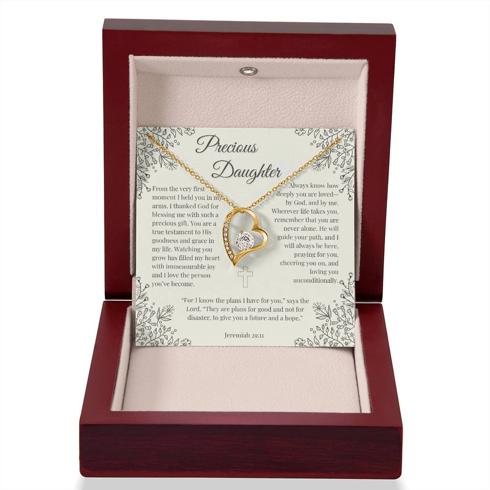 Eternal Heart Necklace – Meaningful Christian Jewelry Gift for Daughter from Mom or Dad | Faith-Inspired Keepsake for Girls, Ideal for Birthdays, Graduation and Special Occasions