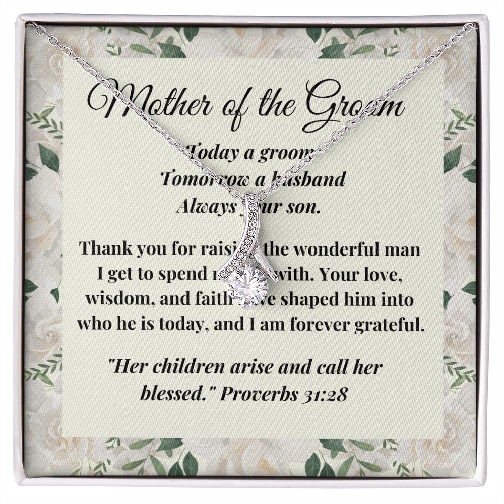 Mother of the Groom Gift - Alluring Beauty Necklace - Christian Wedding Gift with Message Card