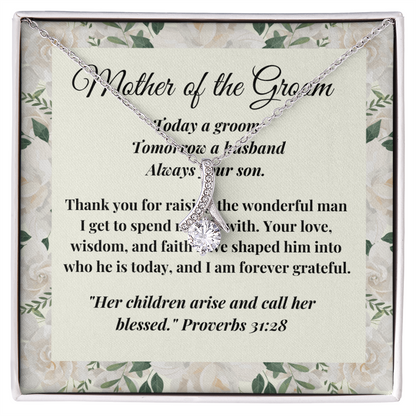 Mother of the Groom Gift - Alluring Beauty Necklace - Christian Wedding Gift with Message Card