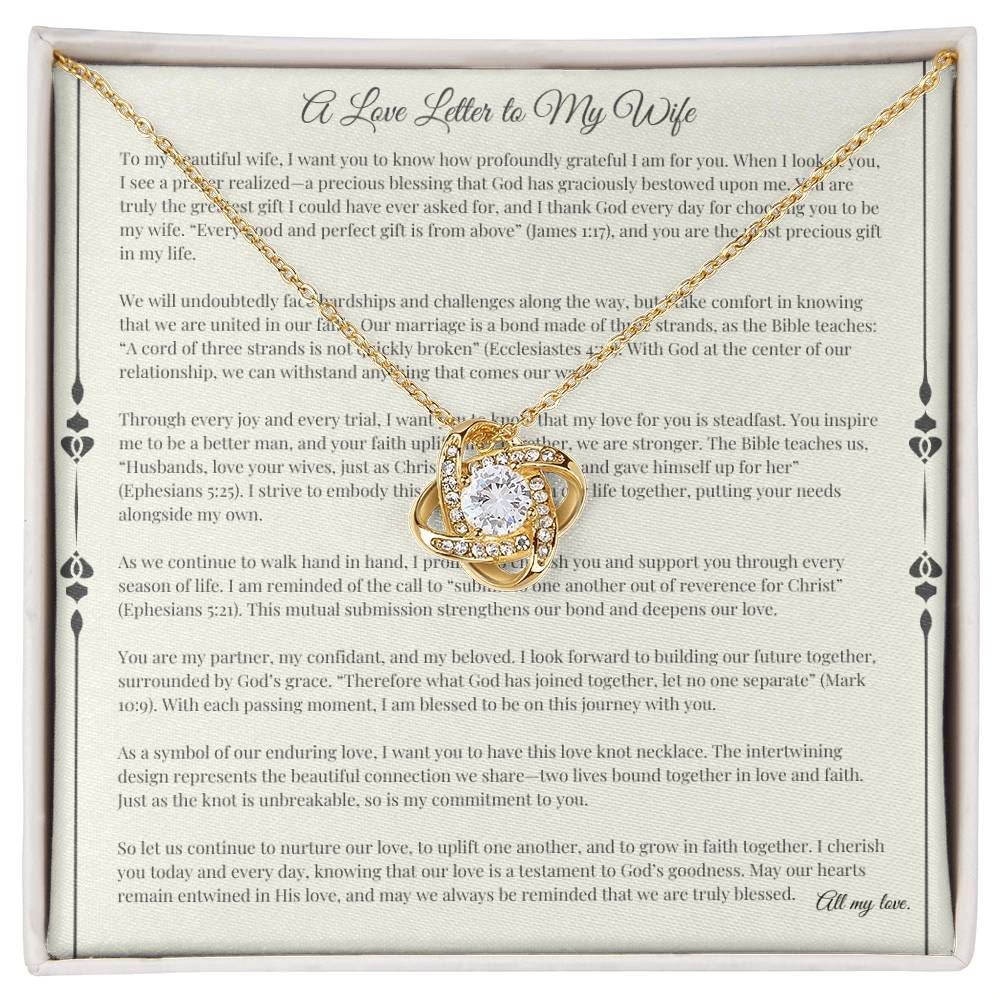 Christian Love Knot Necklace for Wife – Faith-Based Jewelry Gift with Heartfelt Message Card – Symbol of Unbreakable Bond, Perfect for Anniversaries, Birthdays, or Special Occasions