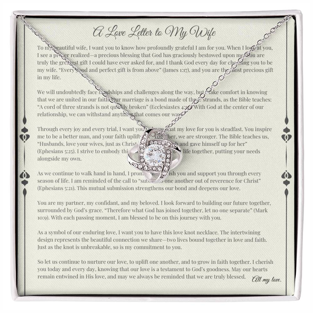 Christian Love Knot Necklace for Wife – Faith-Based Jewelry Gift with Heartfelt Message Card – Symbol of Unbreakable Bond, Perfect for Anniversaries, Birthdays, or Special Occasions