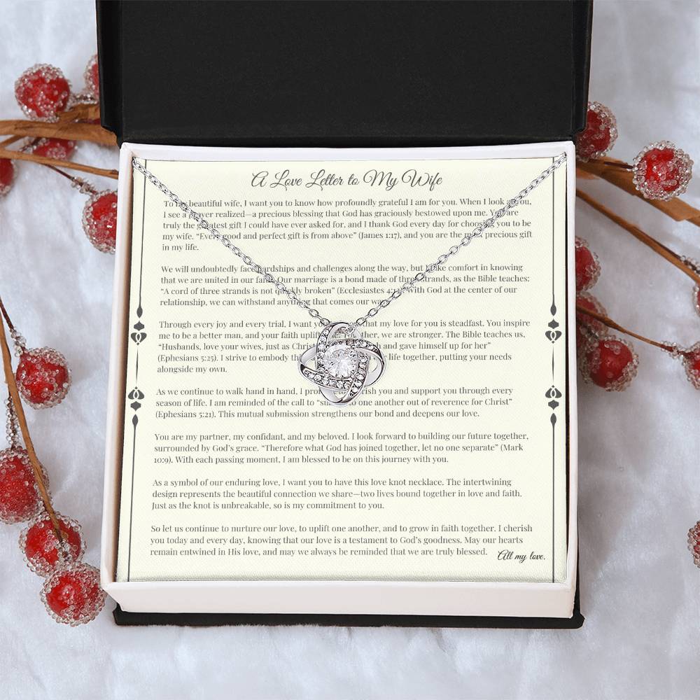 Christian Love Knot Necklace for Wife – Faith-Based Jewelry Gift with Heartfelt Message Card – Symbol of Unbreakable Bond, Perfect for Anniversaries, Birthdays, or Special Occasions