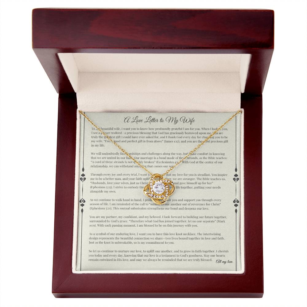 Christian Love Knot Necklace for Wife – Faith-Based Jewelry Gift with Heartfelt Message Card – Symbol of Unbreakable Bond, Perfect for Anniversaries, Birthdays, or Special Occasions