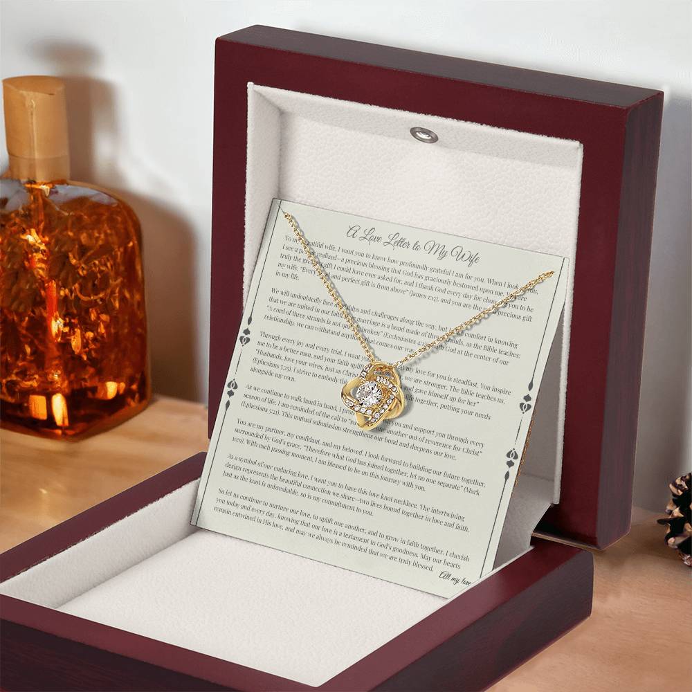 Christian Love Knot Necklace for Wife – Faith-Based Jewelry Gift with Heartfelt Message Card – Symbol of Unbreakable Bond, Perfect for Anniversaries, Birthdays, or Special Occasions