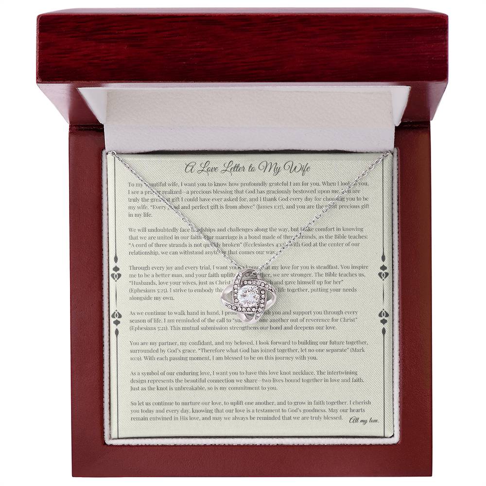 Christian Love Knot Necklace for Wife – Faith-Based Jewelry Gift with Heartfelt Message Card – Symbol of Unbreakable Bond, Perfect for Anniversaries, Birthdays, or Special Occasions