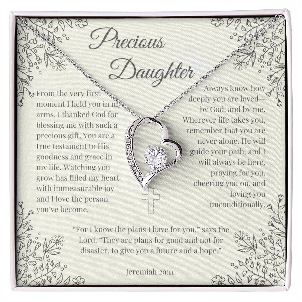 Eternal Heart Necklace – Meaningful Christian Jewelry Gift for Daughter from Mom or Dad | Faith-Inspired Keepsake for Girls, Ideal for Birthdays, Graduation and Special Occasions