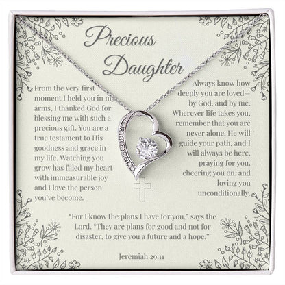 Eternal Heart Necklace – Meaningful Christian Jewelry Gift for Daughter from Mom or Dad | Faith-Inspired Keepsake for Girls, Ideal for Birthdays, Graduation and Special Occasions