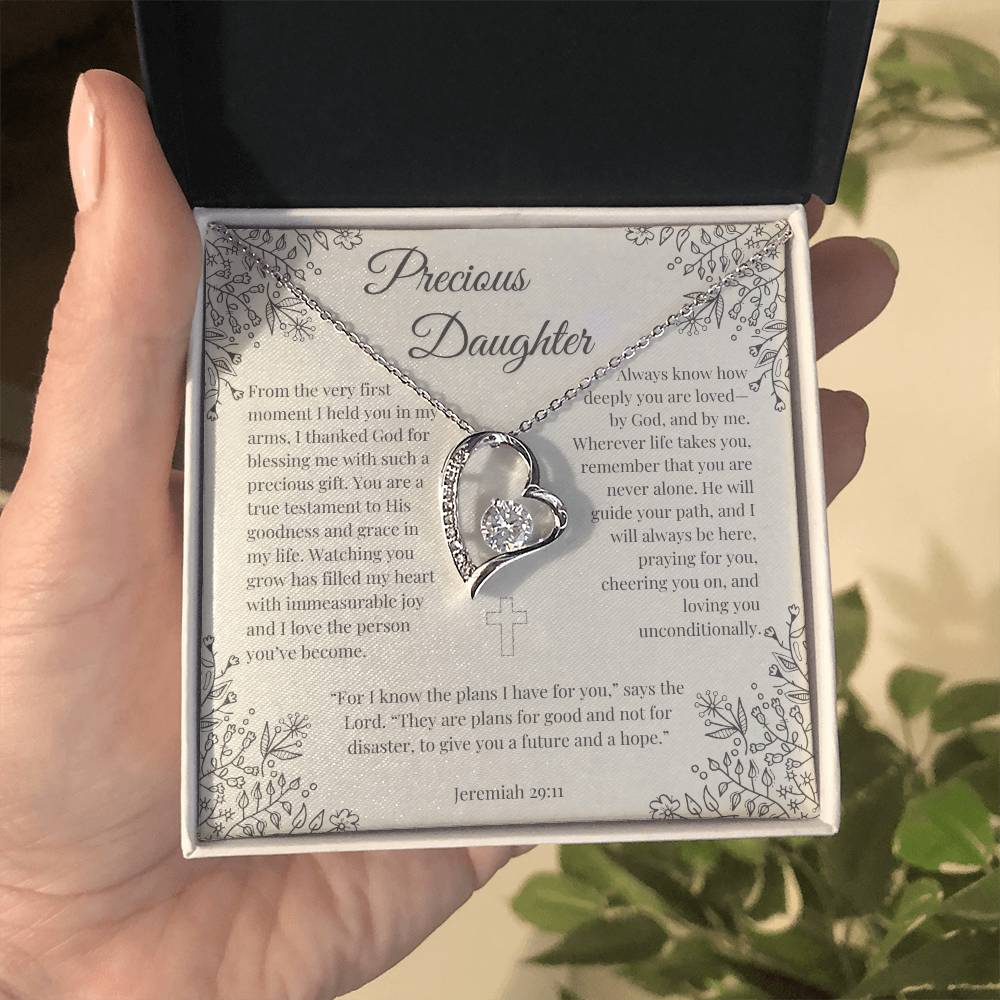 Eternal Heart Necklace – Meaningful Christian Jewelry Gift for Daughter from Mom or Dad | Faith-Inspired Keepsake for Girls, Ideal for Birthdays, Graduation and Special Occasions