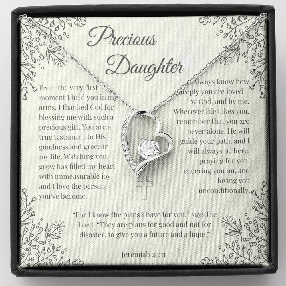 Eternal Heart Necklace – Meaningful Christian Jewelry Gift for Daughter from Mom or Dad | Faith-Inspired Keepsake for Girls, Ideal for Birthdays, Graduation and Special Occasions