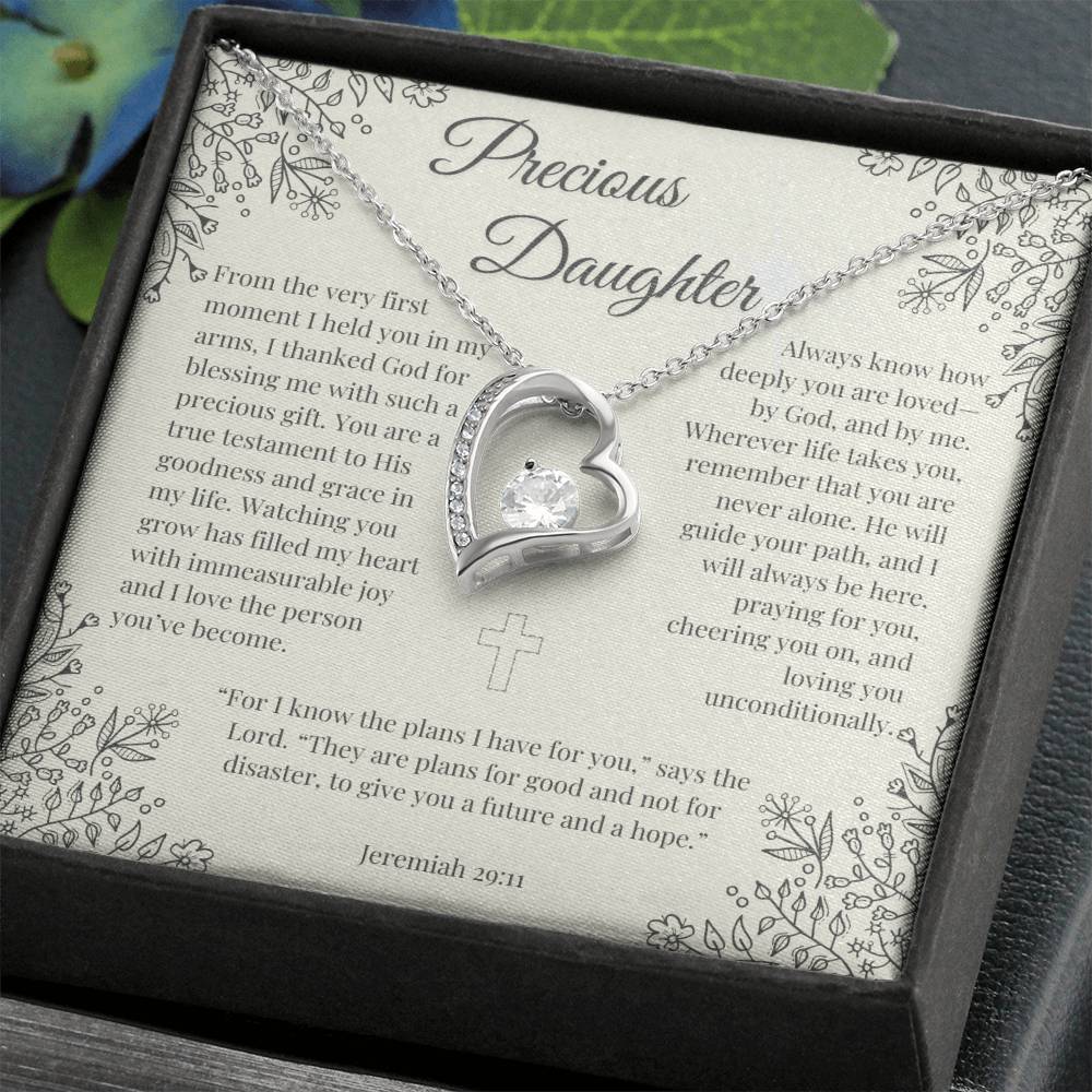 Eternal Heart Necklace – Meaningful Christian Jewelry Gift for Daughter from Mom or Dad | Faith-Inspired Keepsake for Girls, Ideal for Birthdays, Graduation and Special Occasions