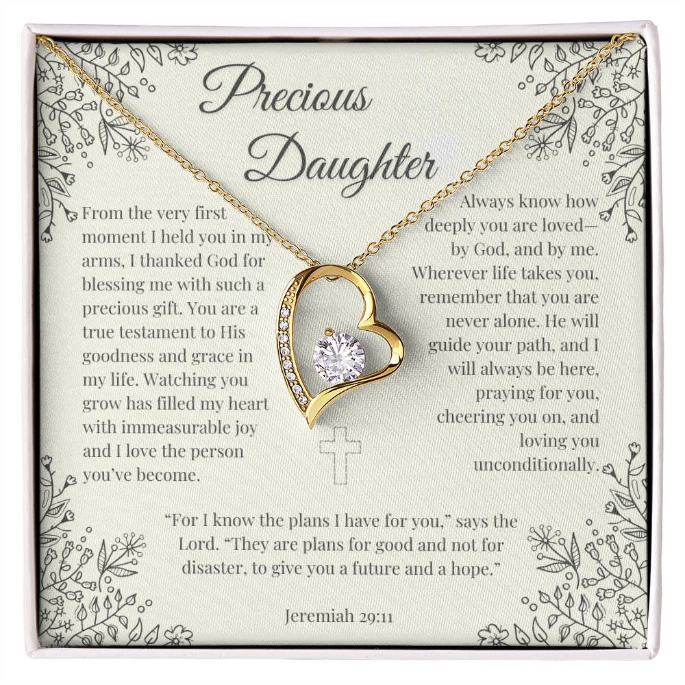 Eternal Heart Necklace – Meaningful Christian Jewelry Gift for Daughter from Mom or Dad | Faith-Inspired Keepsake for Girls, Ideal for Birthdays, Graduation and Special Occasions