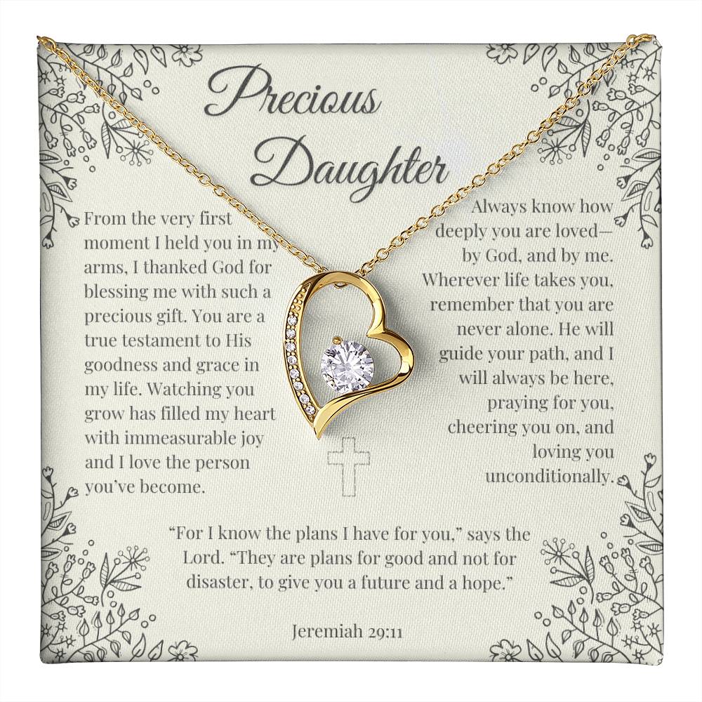 Eternal Heart Necklace – Meaningful Christian Jewelry Gift for Daughter from Mom or Dad | Faith-Inspired Keepsake for Girls, Ideal for Birthdays, Graduation and Special Occasions