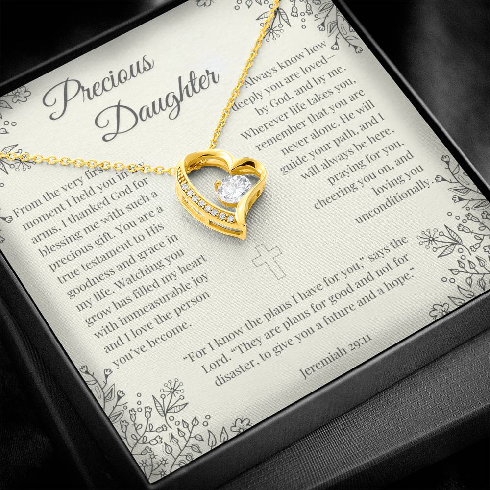 Eternal Heart Necklace – Meaningful Christian Jewelry Gift for Daughter from Mom or Dad | Faith-Inspired Keepsake for Girls, Ideal for Birthdays, Graduation and Special Occasions